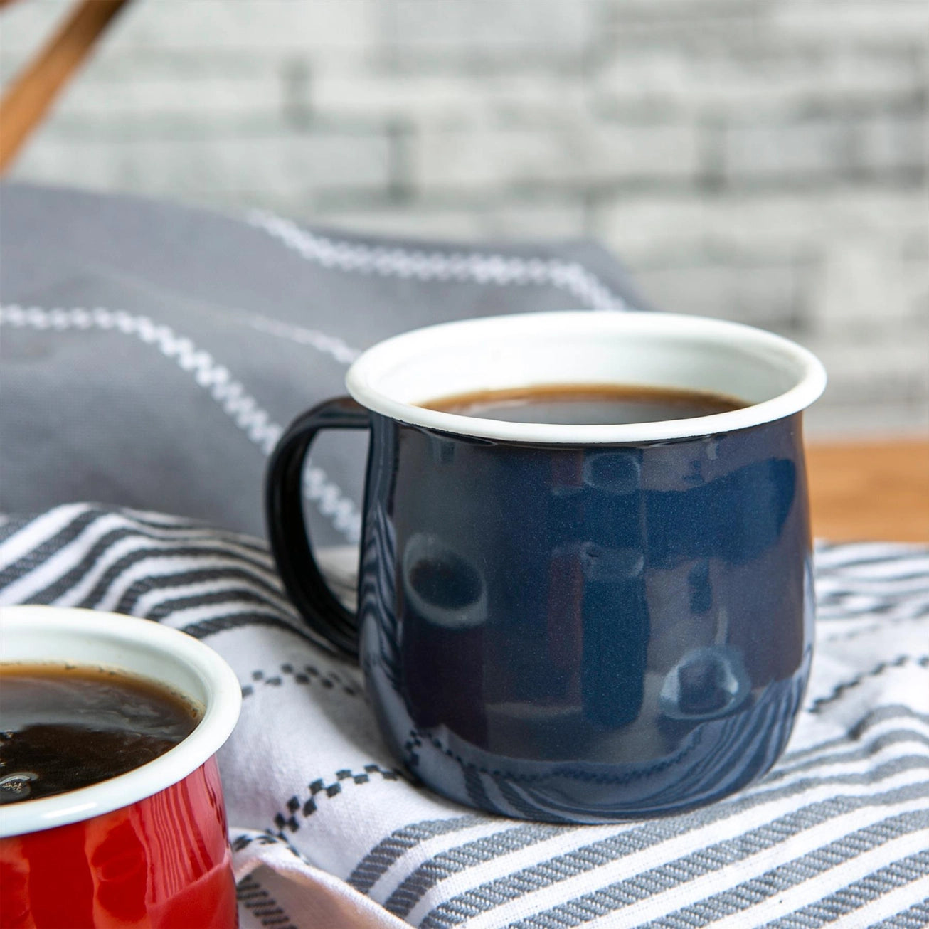 Navy Argon Tableware Enamel Belly Mug