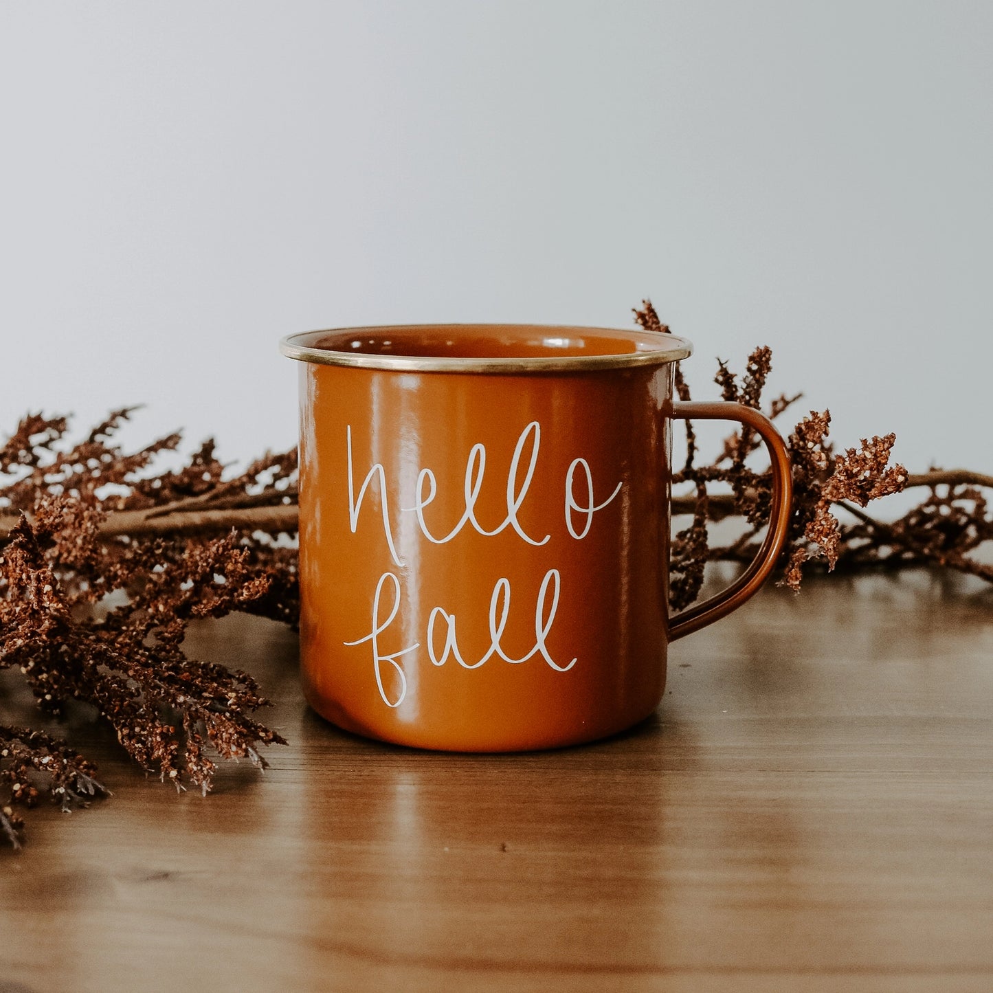 Hello Fall Burnt Orange Mug