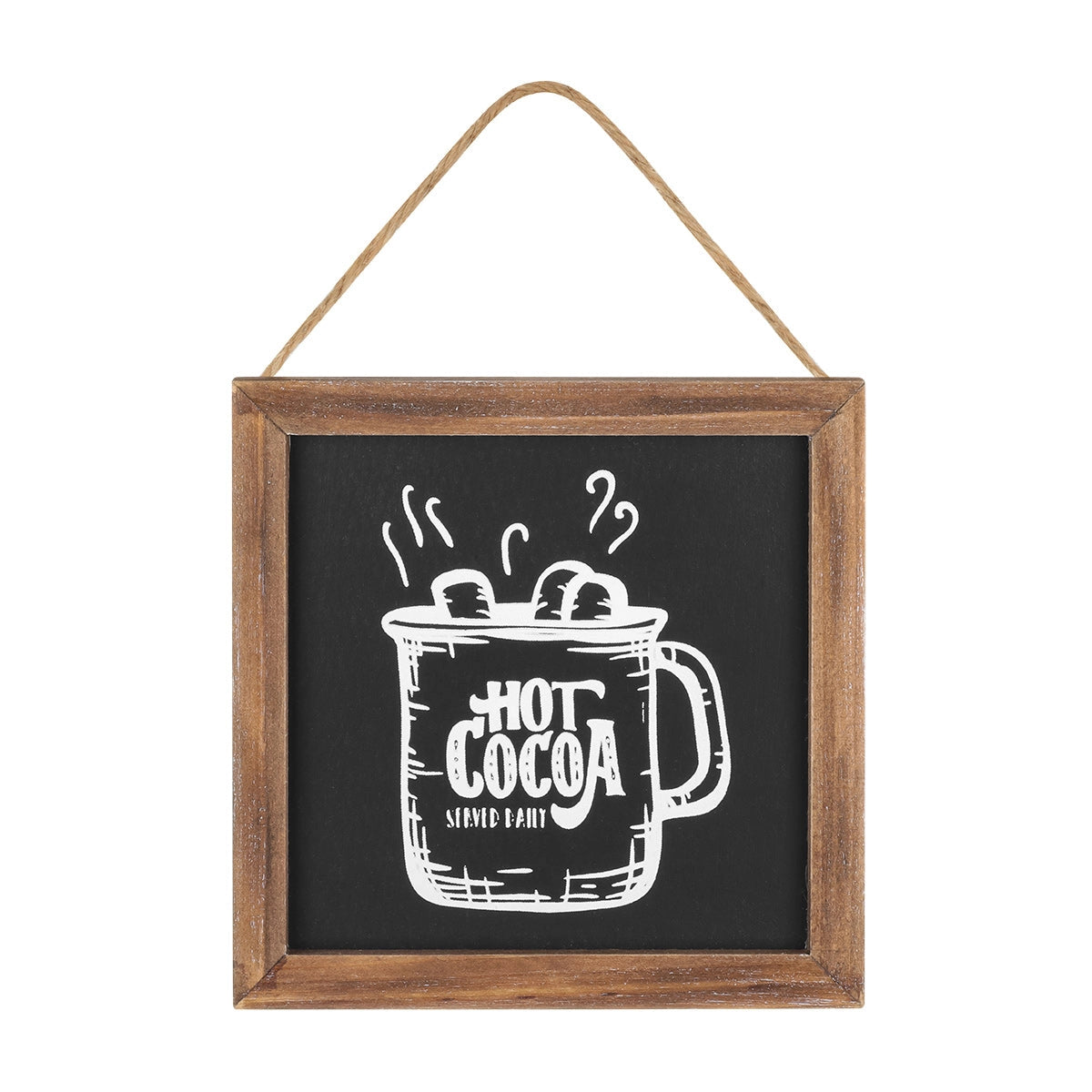 Hot Cocoa Served Daily Wood Ornament