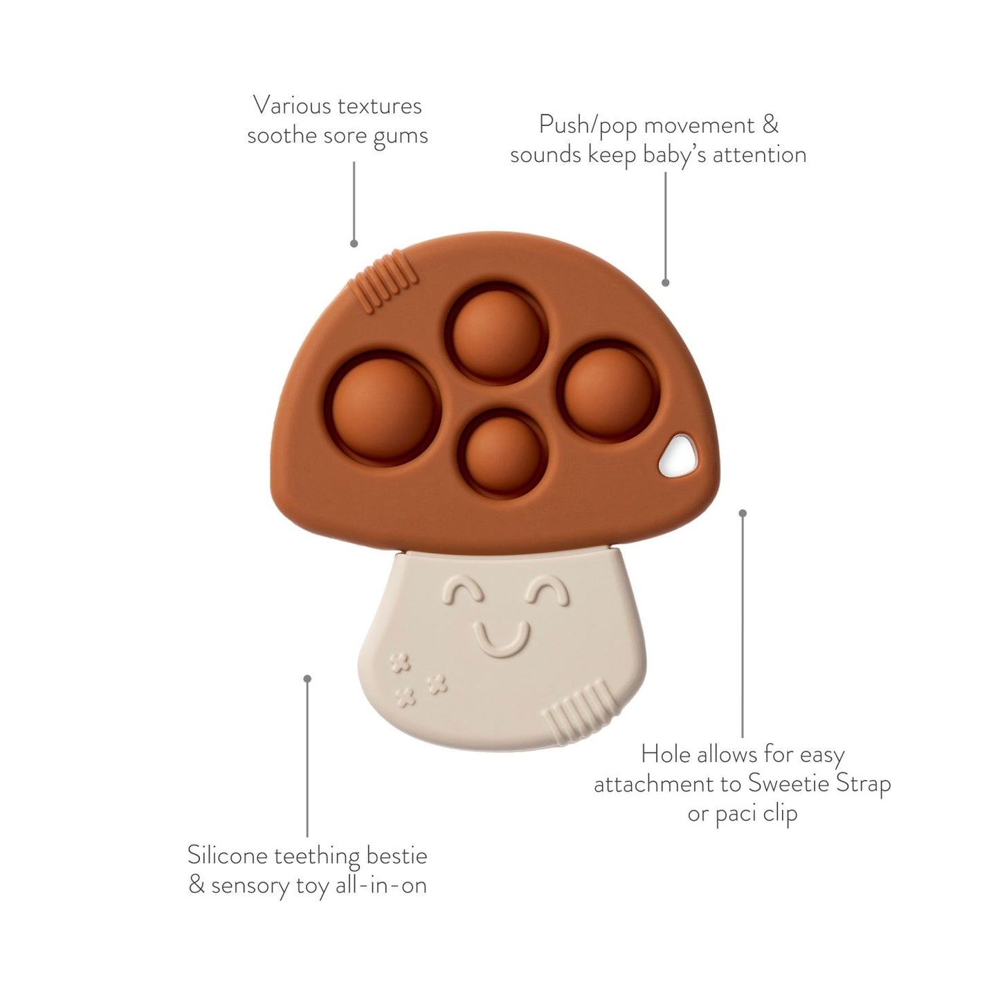 Itzy Pop™ Mushroom Teether