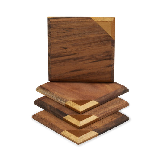Acacia Wood Coaster Set
