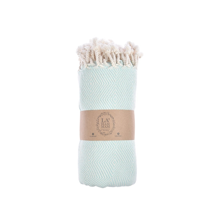 Asia Cotton Throw Blanket - Aqua