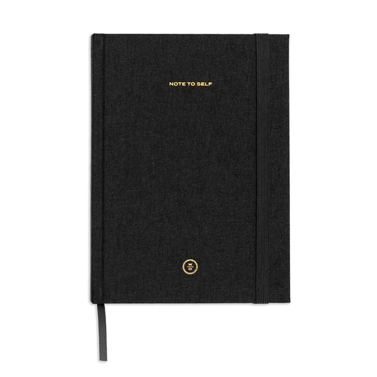 "Note To Self" Black Linen Journal