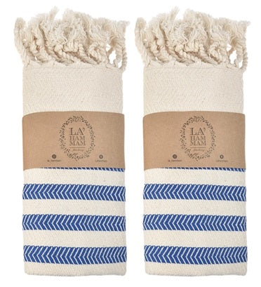 Blue Turkish Cotton Kitchen/Hand Towel