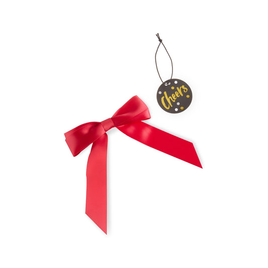 Red Bottle Bow & Gift Tag