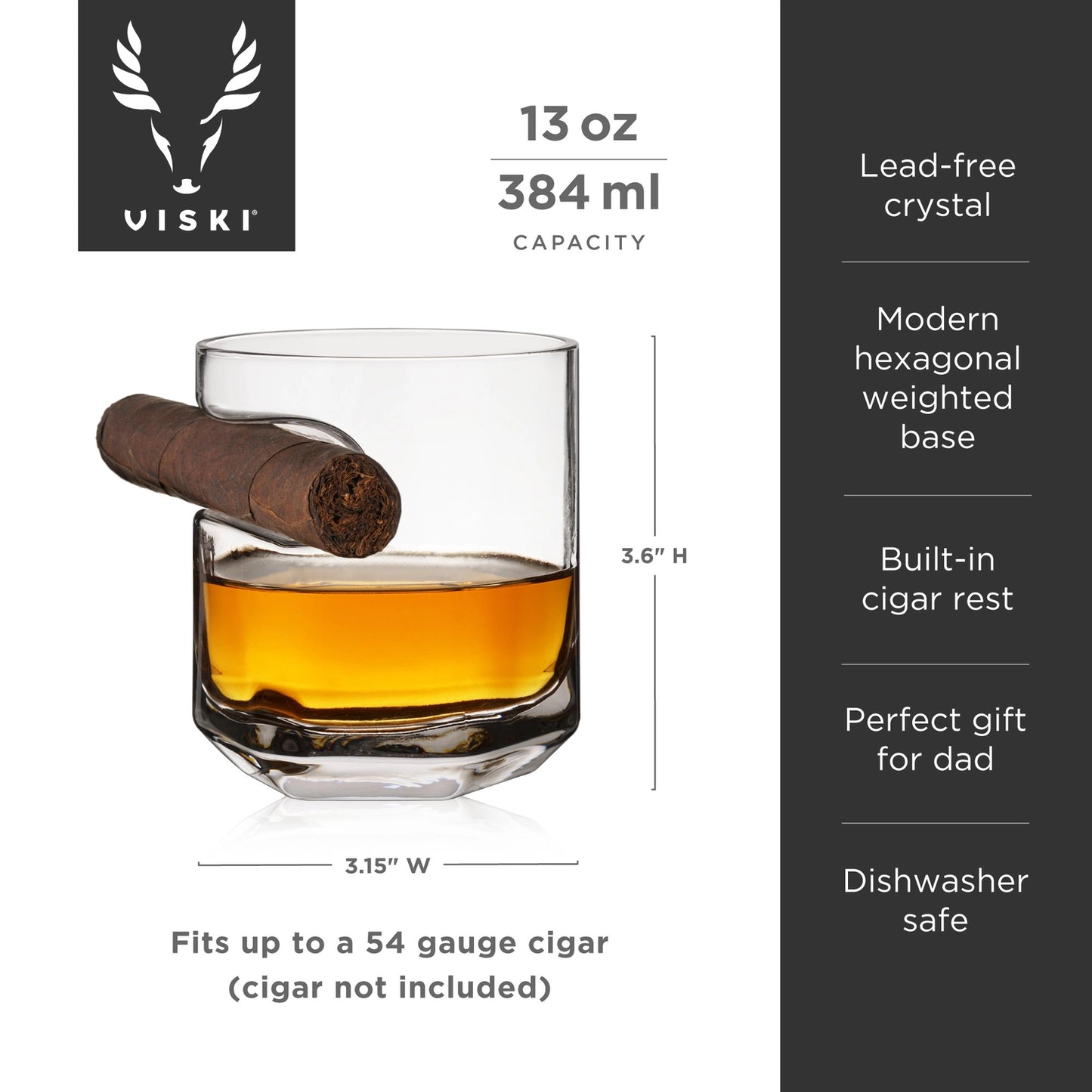 Crystal Cigar Whiskey Glass