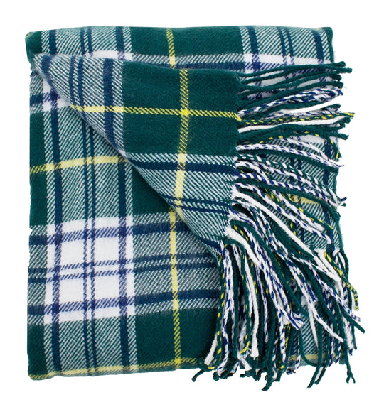 Green Plaid Festive Throw Blanket