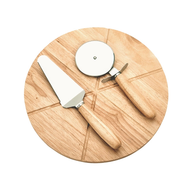 Pizza Board w/Pizza Cutter & Server