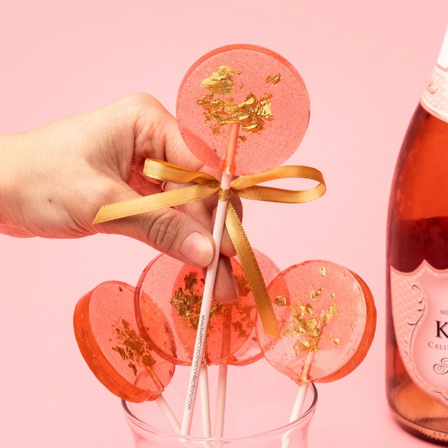 Rosé Wine Sparkle Lollipops