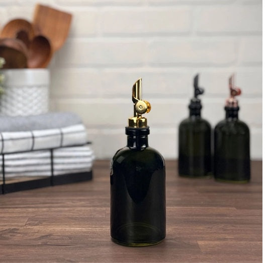 Vintage Green Glass Oil Dispenser