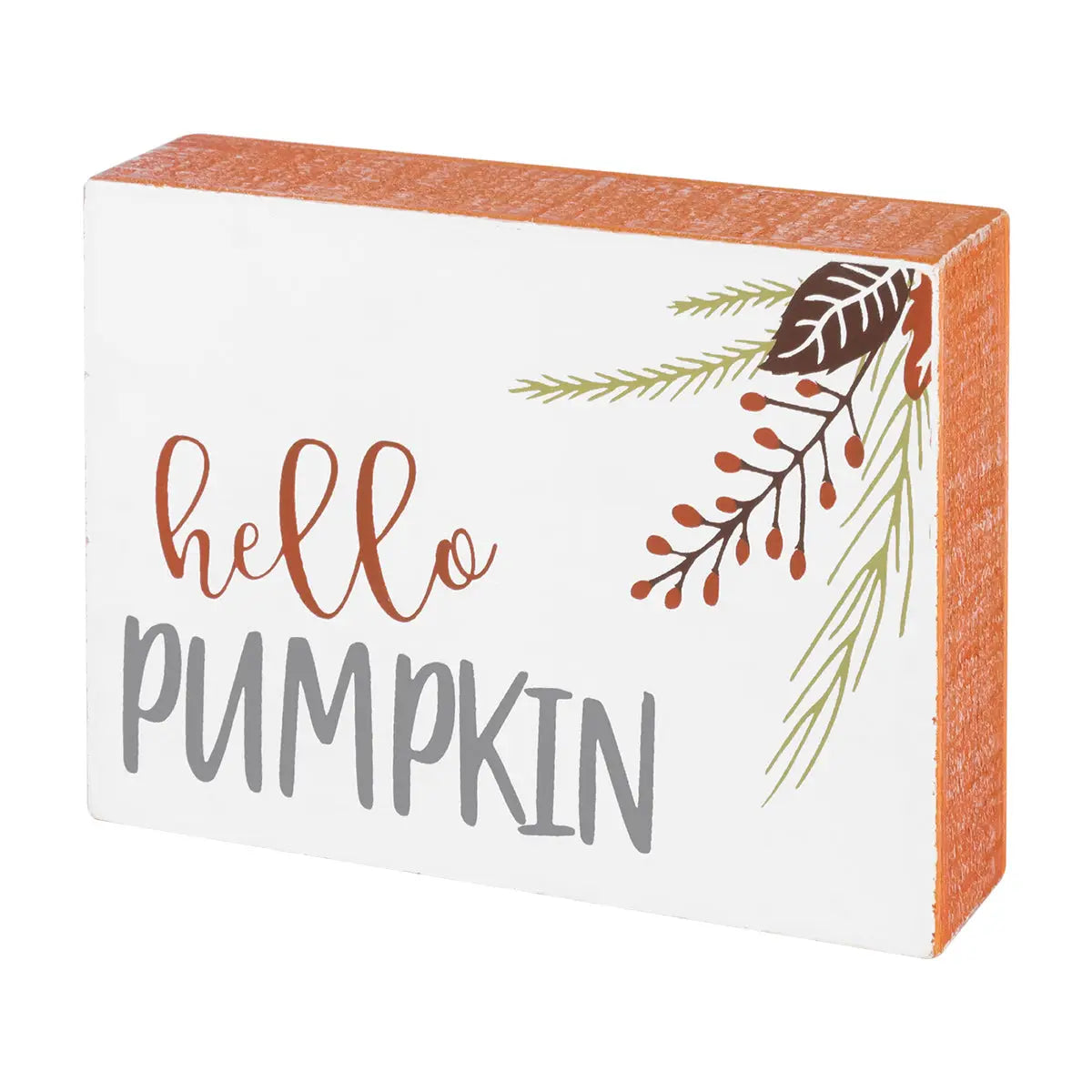 Hello Pumpkin Block Sign