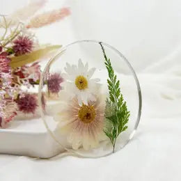Pressed Flower Coaster- Neutral Colors